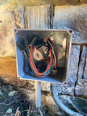 Irrigation system installation wiring