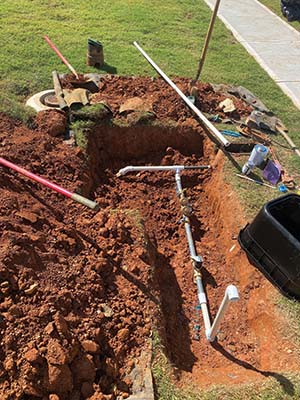 Irrigation system installation underground framework